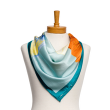 Load image into Gallery viewer, THSS2449: Emerald: Flower Art Print Scarf
