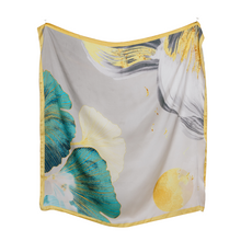 Load image into Gallery viewer, THSS2450: Mustard: Flower Art Print Square Scarf
