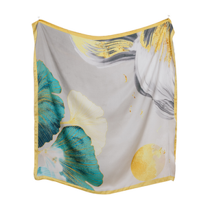 THSS2450: Mustard: Flower Art Print Square Scarf