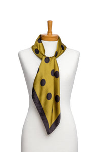 THSS2452: Olive: Polka Dot Square Scarf