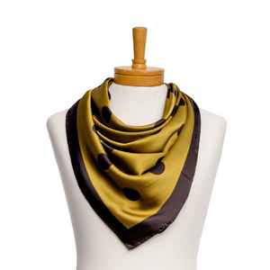 THSS2452: Olive: Polka Dot Square Scarf