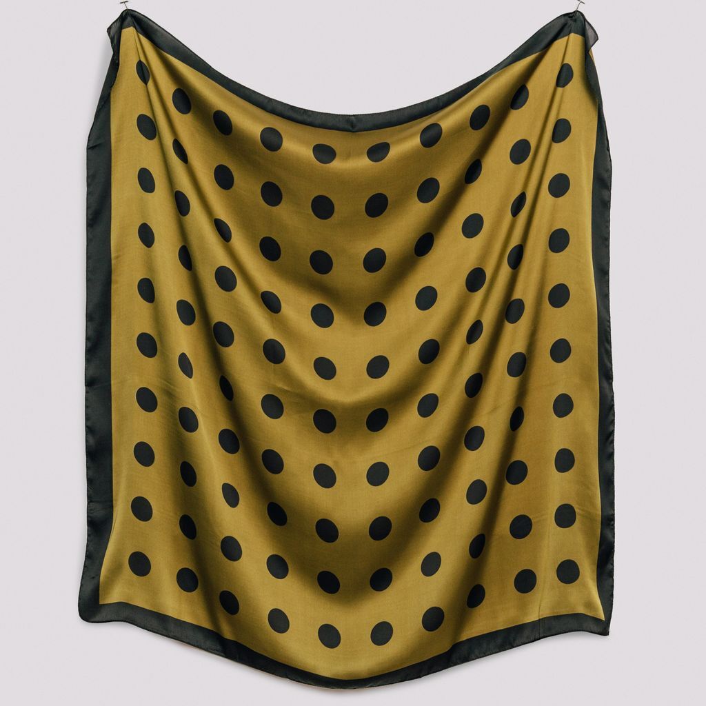 THSS2452: Olive: Polka Dot Square Scarf