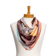 Load image into Gallery viewer, THSS2454: Peach: Horse Square Scarf
