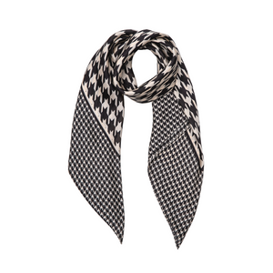 THSS2456: Black: Houndstooth Square Scarf