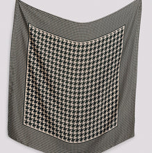 Load image into Gallery viewer, THSS2456: Black: Houndstooth Square Scarf
