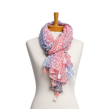 Load image into Gallery viewer, THSS2457: Powder Blue: Animal Print Scarf
