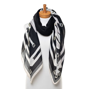 THSS2488: Black: House of Belts Scarf