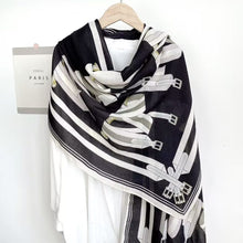 Load image into Gallery viewer, THSS2488: Black: House of Belts Scarf
