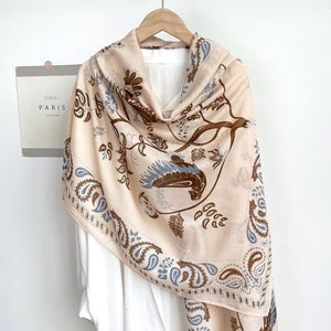 THSS2490: Camel: Pheonix and Leaf Scarf