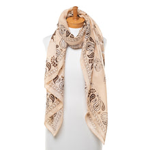 Load image into Gallery viewer, THSS2490: Camel: Pheonix and Leaf Scarf
