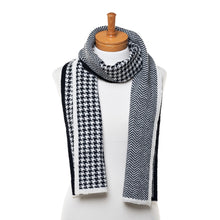 Load image into Gallery viewer, THSS2507: Black: Houndstooth Chevron Scarf
