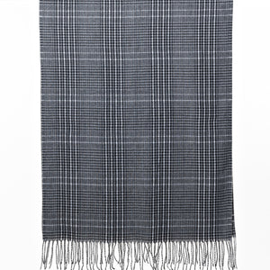 THSS2517: Black: Glen Check Scarf