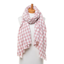 Load image into Gallery viewer, THSS2526: Pink: Small Gingham Scarf
