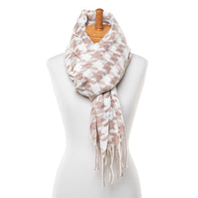 Load image into Gallery viewer, THSS2538: Brown: Big Houndstooth Scarf
