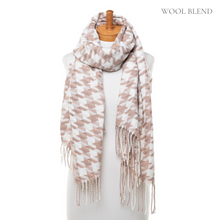 Load image into Gallery viewer, THSS2538: Brown: Big Houndstooth Scarf
