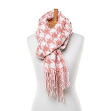 Load image into Gallery viewer, THSS2539: Pink: Big Houndstooth Scarf
