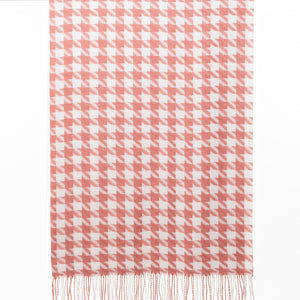 THSS2539: Pink: Big Houndstooth Scarf