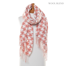 Load image into Gallery viewer, THSS2539: Pink: Big Houndstooth Scarf
