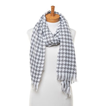 Load image into Gallery viewer, THSS2543: Grey: Small Narrow Houndstooth Scarf
