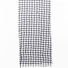 Load image into Gallery viewer, THSS2543: Grey: Small Narrow Houndstooth Scarf
