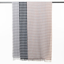 Load image into Gallery viewer, THSS2543: Grey: Small Narrow Houndstooth Scarf
