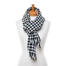 Load image into Gallery viewer, THSS2544: Black: Small Narrow Houndstooth Scarf
