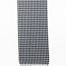 Load image into Gallery viewer, THSS2544: Black: Small Narrow Houndstooth Scarf
