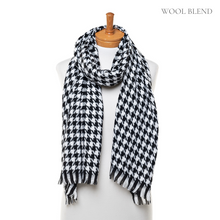 Load image into Gallery viewer, THSS2544: Black: Small Narrow Houndstooth Scarf
