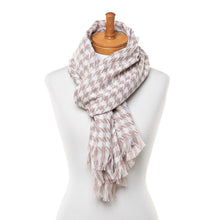 Load image into Gallery viewer, THSS2545: Brown: Small Narrow Houndstooth Scarf
