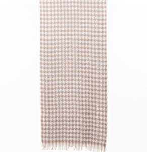 THSS2545: Brown: Small Narrow Houndstooth Scarf