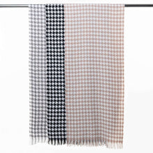 Load image into Gallery viewer, THSS2545: Brown: Small Narrow Houndstooth Scarf
