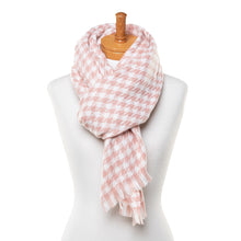 Load image into Gallery viewer, THSS2546: Pink: Small Houndstooth Scarf
