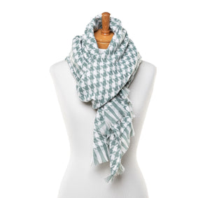 THSS2547: Sage: Small Houndstooth Scarf