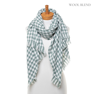 THSS2547: Sage: Small Houndstooth Scarf