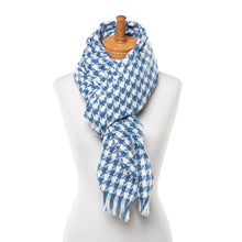 Load image into Gallery viewer, THSS2548: Blue: Small Houndstooth Scarf
