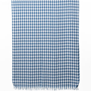 THSS2548: Blue: Small Houndstooth Scarf