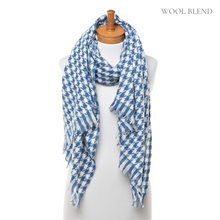 Load image into Gallery viewer, THSS2548: Blue: Small Houndstooth Scarf
