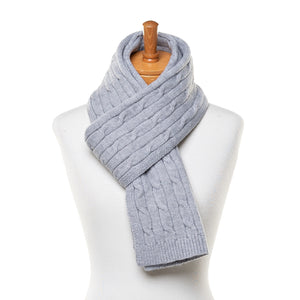 THSS2549HX: Grey: Braid Knit Scarf