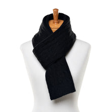 Load image into Gallery viewer, THSS2550HX: Black: Braid Knit Scarf
