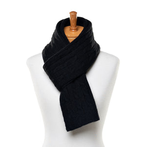 THSS2550HX: Black: Braid Knit Scarf