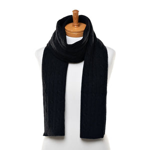 THSS2550HX: Black: Braid Knit Scarf