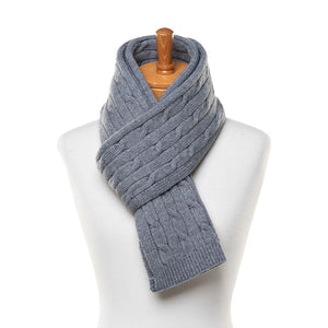 THSS2551HX: Medium Grey : Braid Knit Scarf