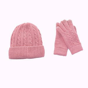 Braid Knit Beanie | Blush Pink