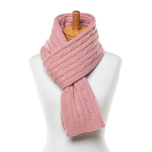 THSS2552HX: Blush Pink : Braid Knit Scarf