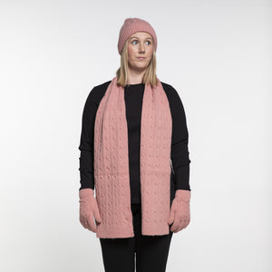 THSS2552HX: Blush Pink : Braid Knit Scarf