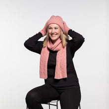 Load image into Gallery viewer, THSS2552HX: Blush Pink : Braid Knit Scarf
