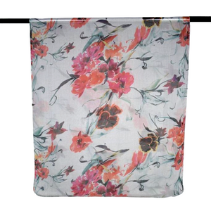 THSS2563: White: Mix Flower Scarf