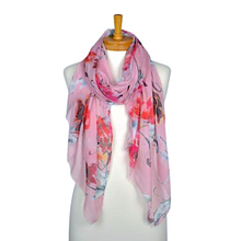 Load image into Gallery viewer, THSS2564: Pink: Mix Flower Scarf
