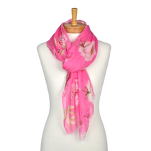 Load image into Gallery viewer, THSS2565: Pink: Watercolour Flowers Scarf
