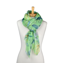 Load image into Gallery viewer, THSS2567: Green: Native Australian Flower Scarf
